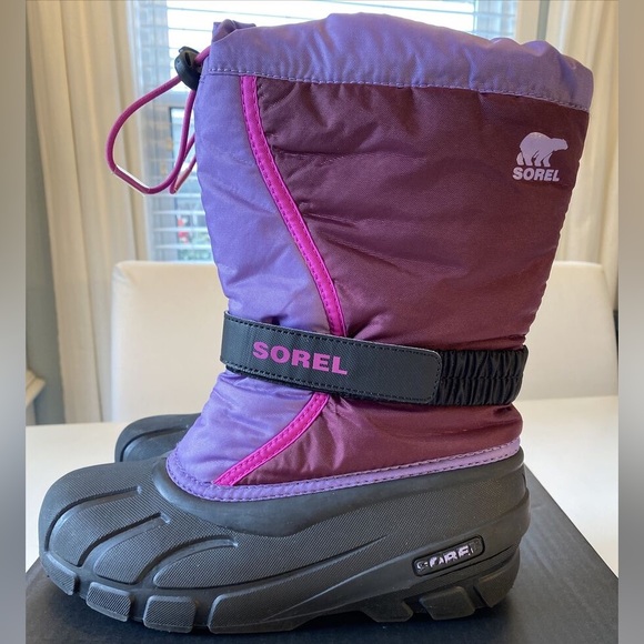 Sorel Kid's Flurry Purple Dahlia/Paisley Waterproof Thermal Lined